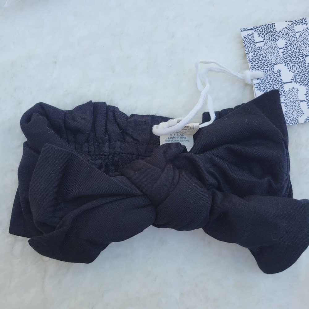 KATE QUINN Black Stretchy Bow Headband M